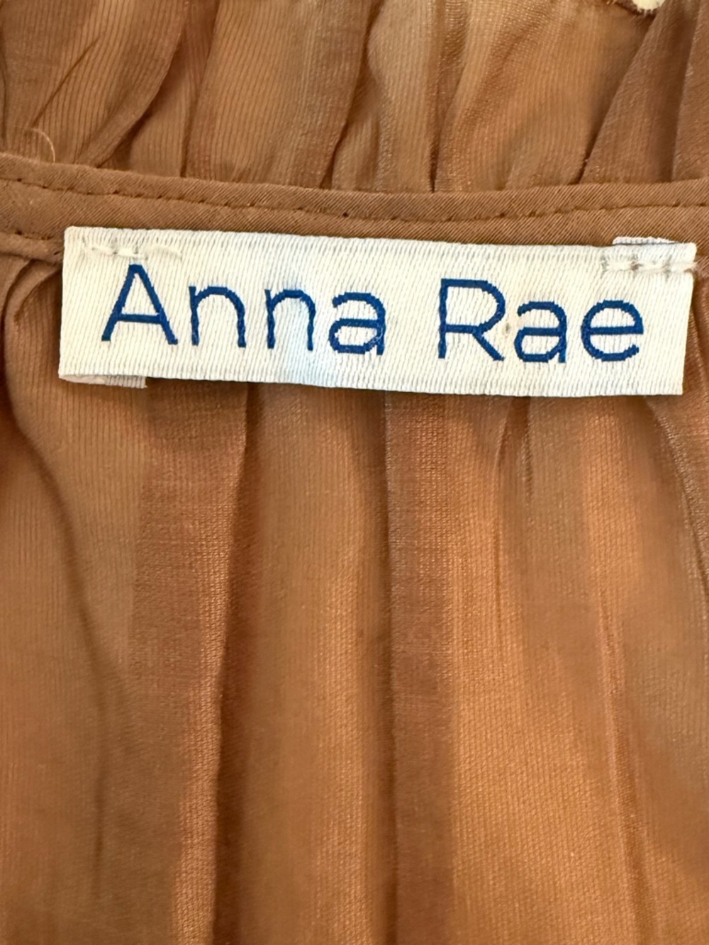 Anna Rae Taupe Brown Flutter Sleeve Ruffle Blouse - Picture 3 of 6